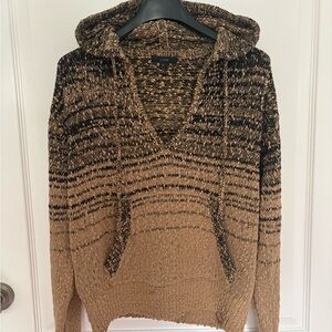 J. Crew Black and Tan Knit Sweater